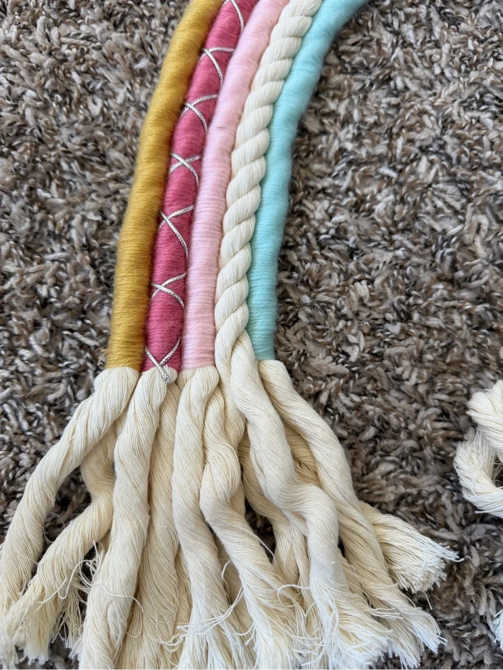 Target Cotton Rainbow Wall Hanging - Pink, Mint & Mustard